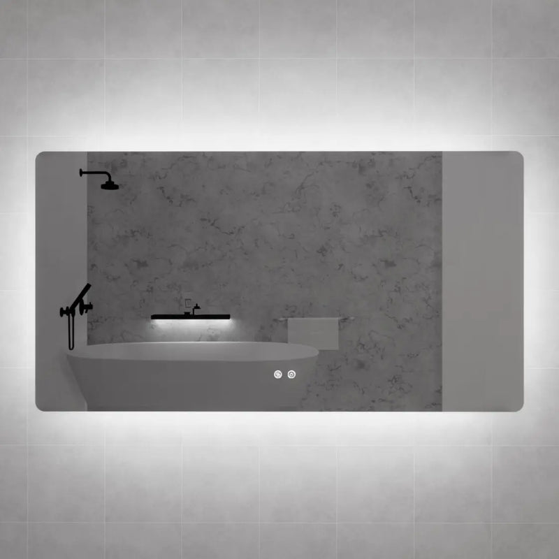 ABS Riva - Riva S5 Frameless Rectangle LED Mirror With 3 Colour Lights Backlit 1500mm - Aqualux Bathrooms