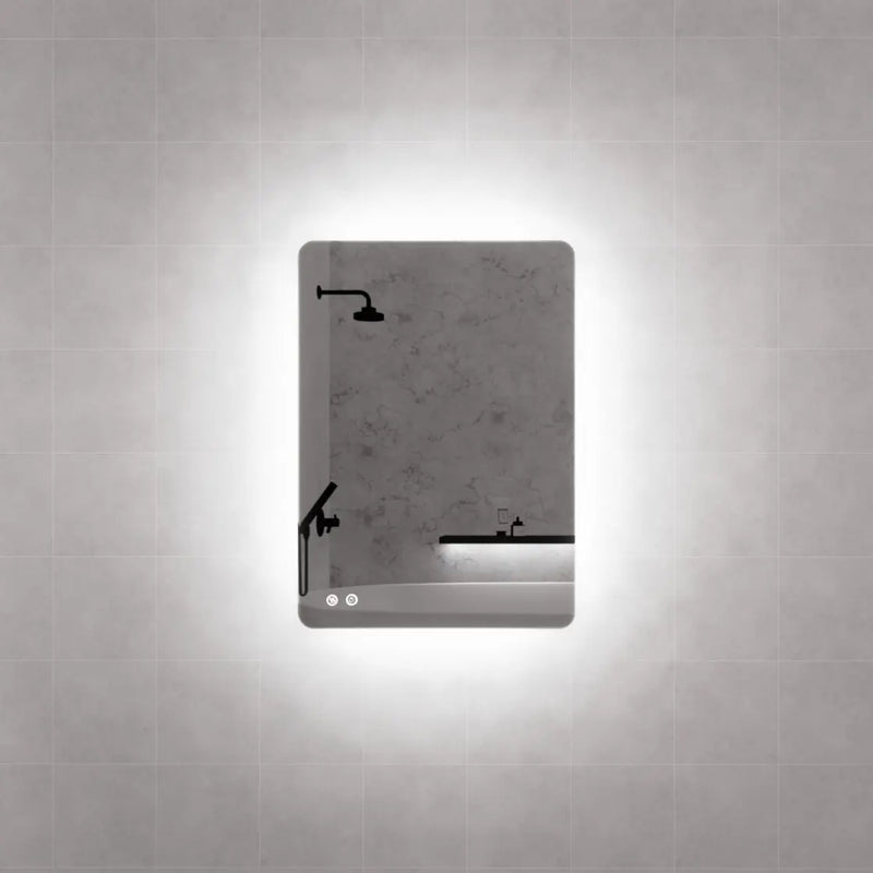 ABS Riva - Riva S5 Frameless Rectangle LED Mirror With 3 Colour Lights Backlit 500mm - Aqualux Bathrooms