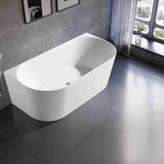 MUSEN Back to Wall Bathtub (Gloss White) - Aqualux Bathrooms- Mercio