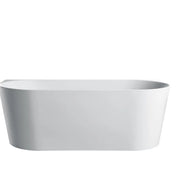 MUSEN Back to Wall Bathtub (Gloss White) - Aqualux Bathrooms- Mercio