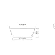 MUSEN Back to Wall Bathtub (Gloss White) - Aqualux Bathrooms- Mercio