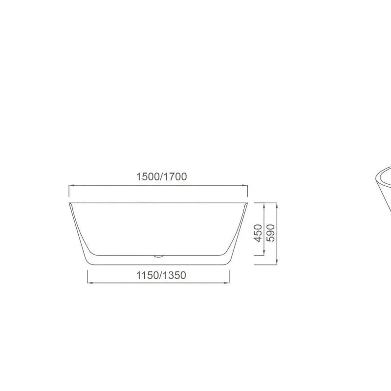 MUSEN Back to Wall Bathtub (Gloss White) - Aqualux Bathrooms- Mercio