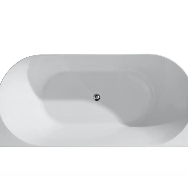 MUSEN Back to Wall Bathtub (Gloss White) - Aqualux Bathrooms- Mercio