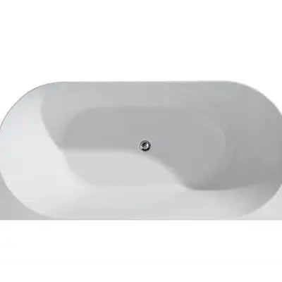 Musen 1500mm Back To Wall Gloss White Bathtub - Aqualux Bathrooms- Mercio