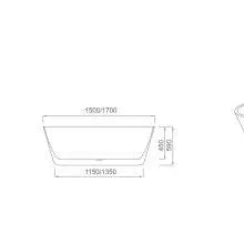 Musen 1500mm Back To Wall Gloss White Bathtub - Aqualux Bathrooms- Mercio