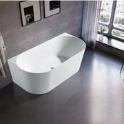 Musen 1500mm Back To Wall Gloss White Bathtub - Aqualux Bathrooms- Mercio
