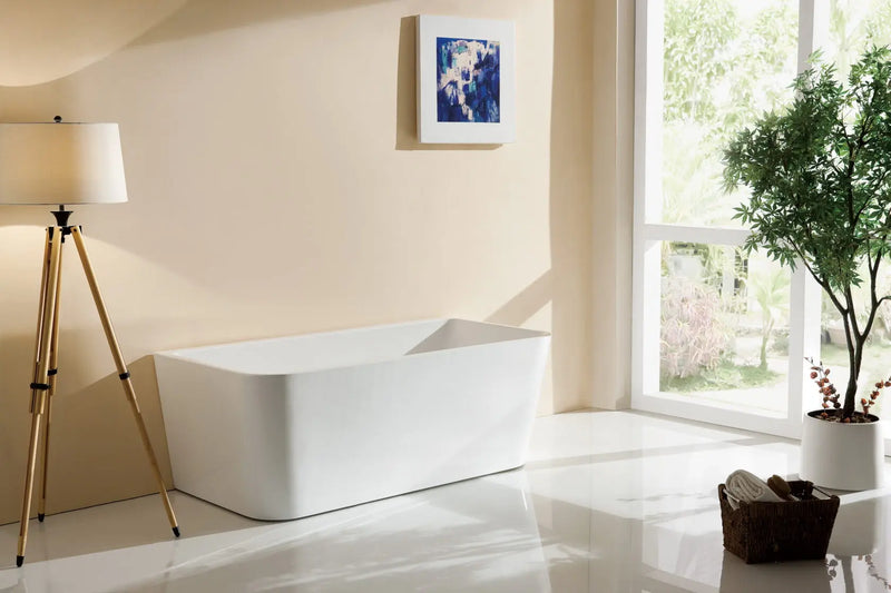 ABS Riva - Riva Mandy Back to Wall Bathtub 1600mm - Gloss White - Aqualux Bathrooms