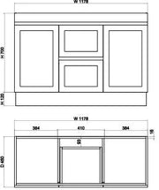 ABS Riva - Riva Miami Freestanding Double Bowl Vanity 1200mm - Matt white - Aqualux Bathrooms