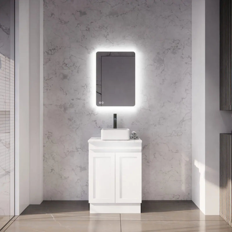 ABS Riva - Riva Miami Freestanding Vanity 600mm - Matt white - Aqualux Bathrooms