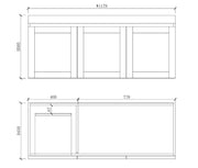 ABS Riva - Riva Miami Wall Hung Single Bowl Vanity 1200mm - Matt white - Aqualux Bathrooms