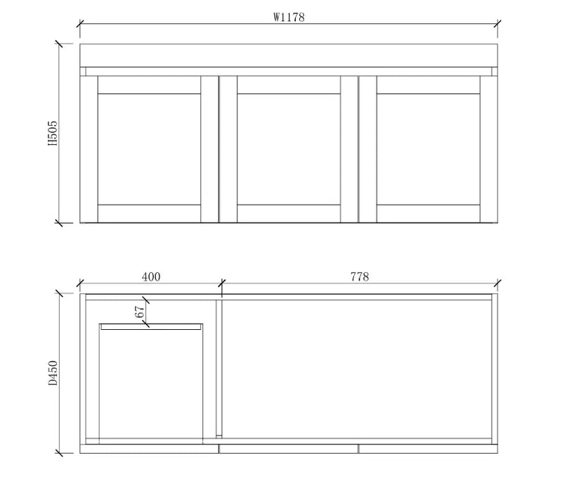 ABS Riva - Riva Miami Wall Hung Single Bowl Vanity 1200mm - Matt white - Aqualux Bathrooms