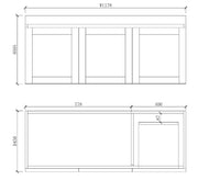 ABS Riva - Riva Miami Wall Hung Single Bowl Vanity 1200mm - Matt white - Aqualux Bathrooms