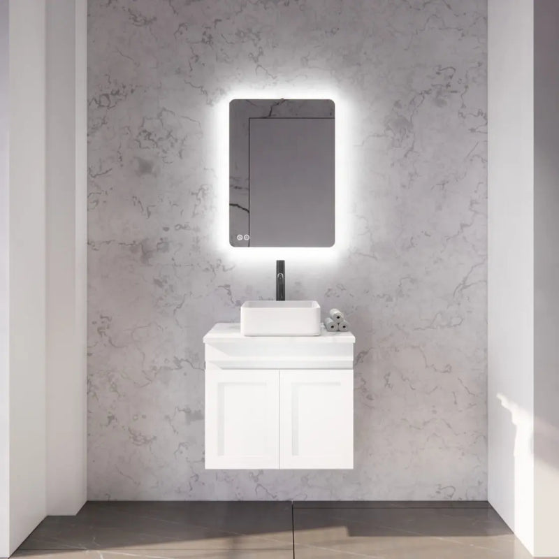 ABS Riva - Riva Miami Wall Hung Vanity 600mm - Matt white - Aqualux Bathrooms