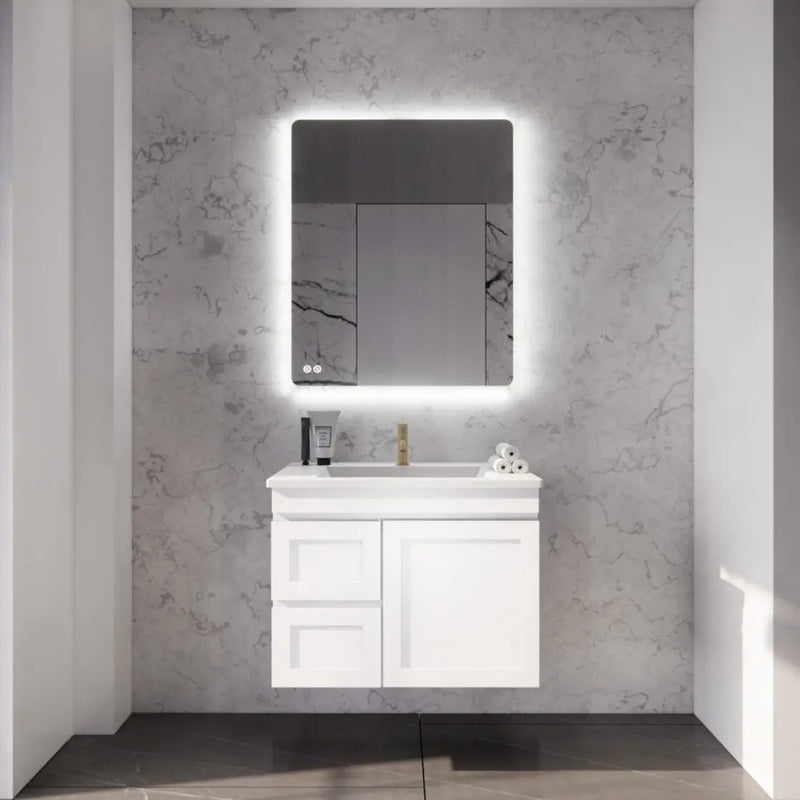 ABS Riva - Riva Miami Wall Hung Vanity 750mm - Matt white - Aqualux Bathrooms
