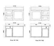 ABS Riva - Riva Miami Wall Hung Vanity 750mm - Matt white - Aqualux Bathrooms