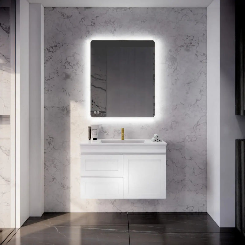 ABS Riva - Riva Miami Wall Hung Vanity 900mm - Matt white - Aqualux Bathrooms