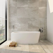 NOVA White Right Corner Bathtub - Aqualux Bathrooms- Mercio