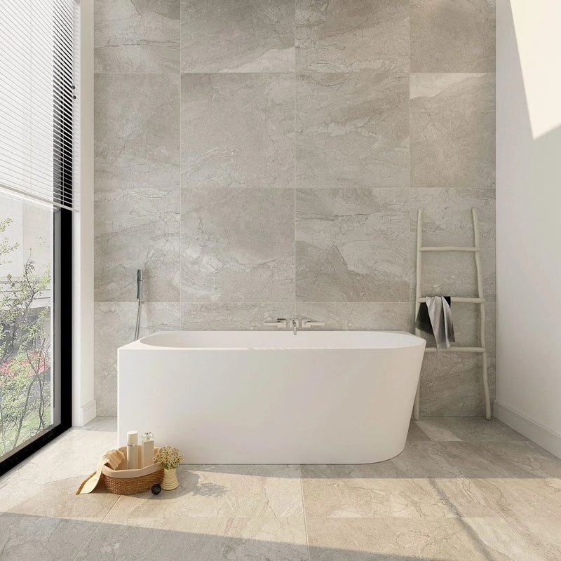 NOVA White Right Corner Bathtub - Aqualux Bathrooms- Mercio