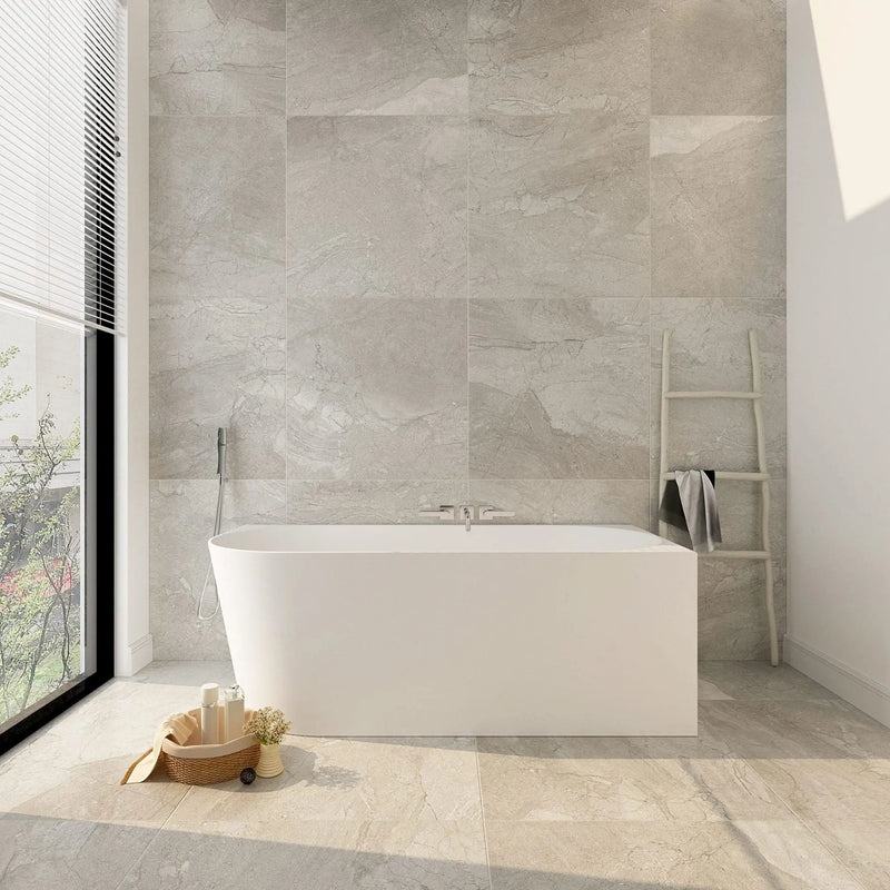 NOVA White Right Corner Bathtub - Aqualux Bathrooms- Mercio