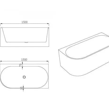 NOVA White Right Corner Bathtub - Aqualux Bathrooms- Mercio