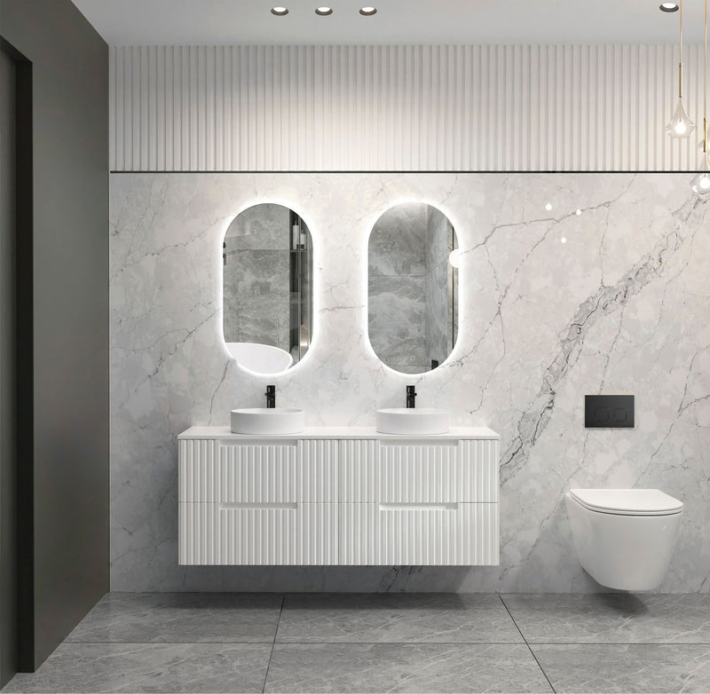 Otti Noosa Matte White 1500mm Double Bowl Wall Hung Vanity