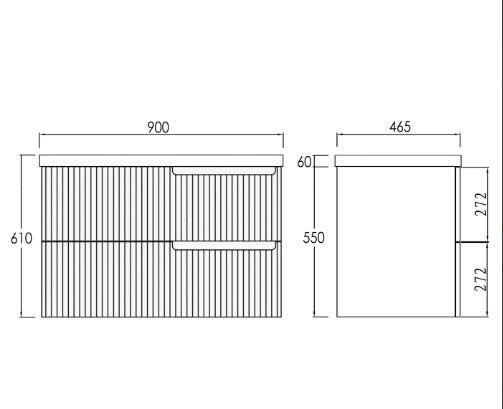 Otti Noosa Matte White 900mm Single Bowl Floor Standing Vanity