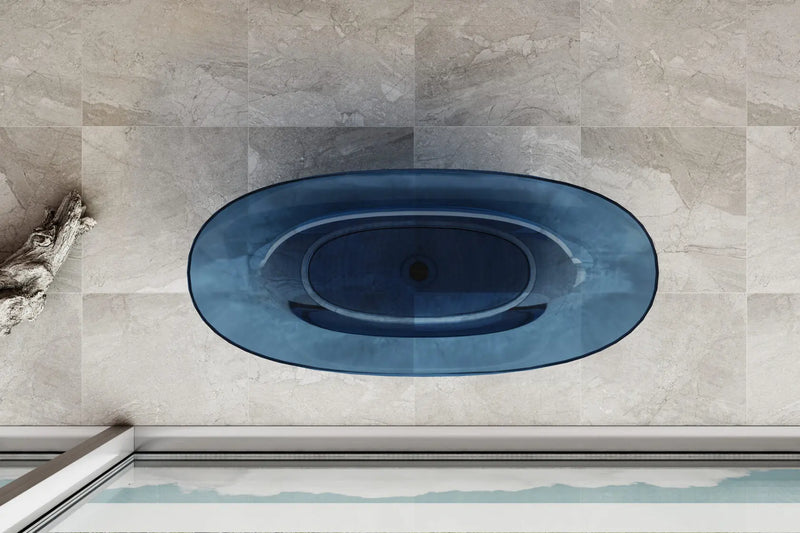 ABS Riva - Riva Noto Oval Shape Transparent Freestanding Bathtub 1500mm - Custom Colours - Aqualux Bathrooms