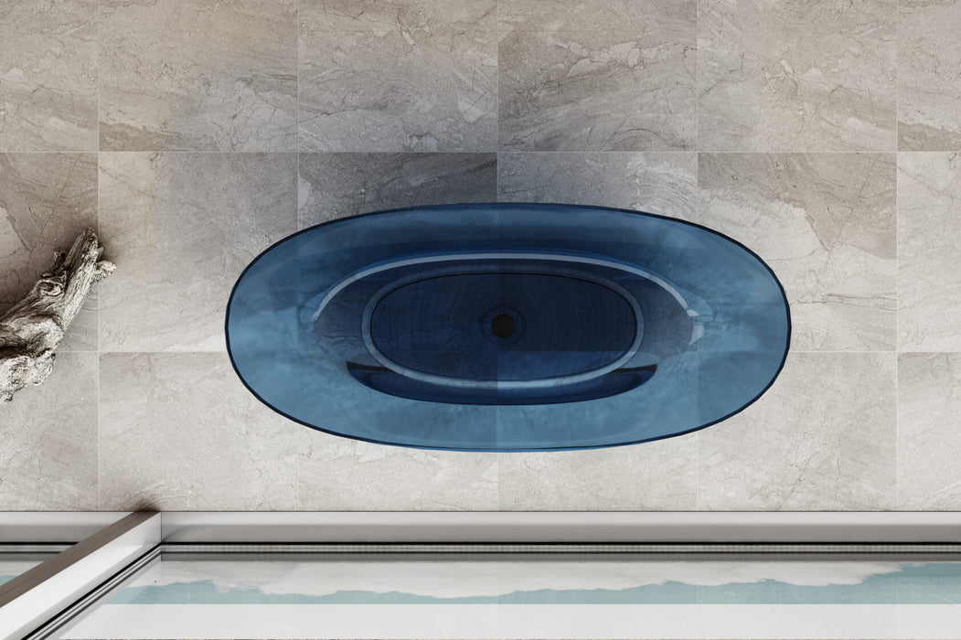 Riva Noto Oval Shape Transparent Freestanding Bathtub 1500mm - Custom Colours