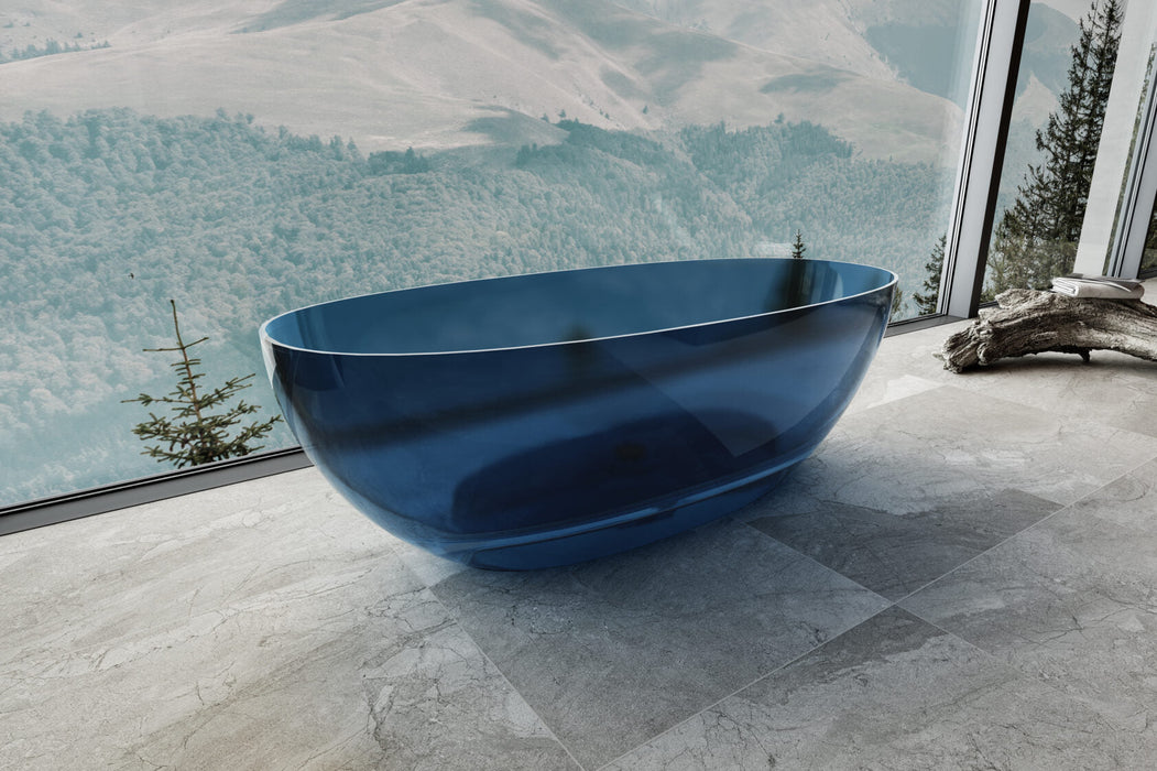 Riva Noto Oval Shape Transparent Freestanding Bathtub 1500mm - Custom Colours