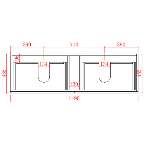 Stella PVC Wall Hung Vanity 1500