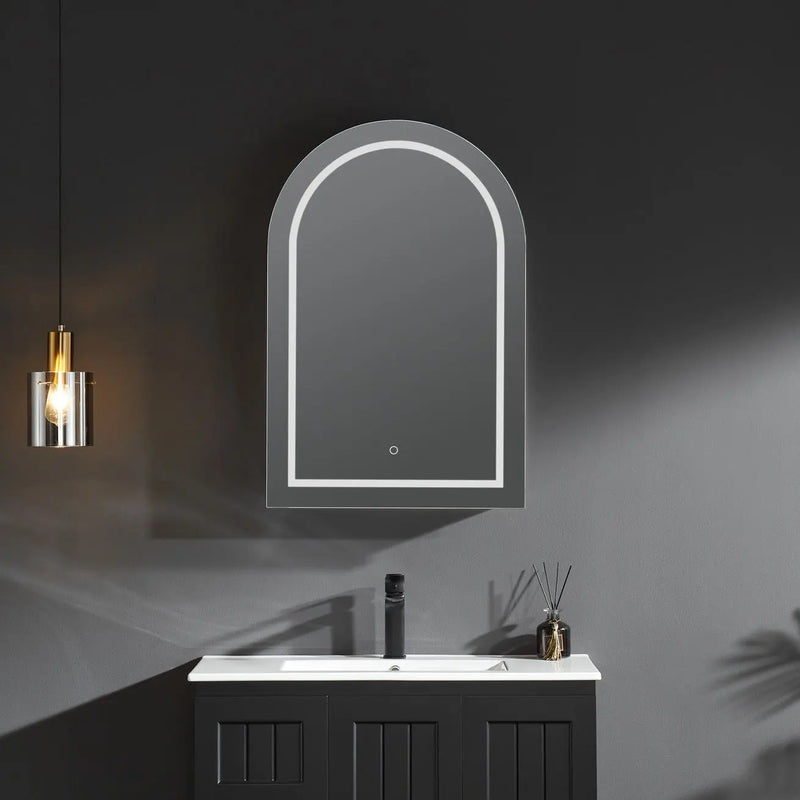 Olivia Mirror Door Shaving Cabinet Arch 600mm - Aqualux Bathrooms- Poseidon