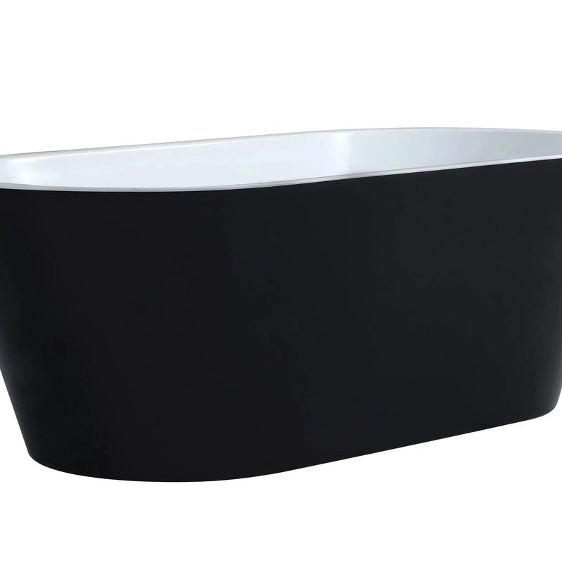 Ovia Black Free Standing - Non Overflow Bathtub - Aqualux Bathrooms- Poseidon