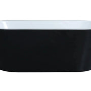 Ovia Black Free Standing - Non Overflow Bathtub - Aqualux Bathrooms- Poseidon