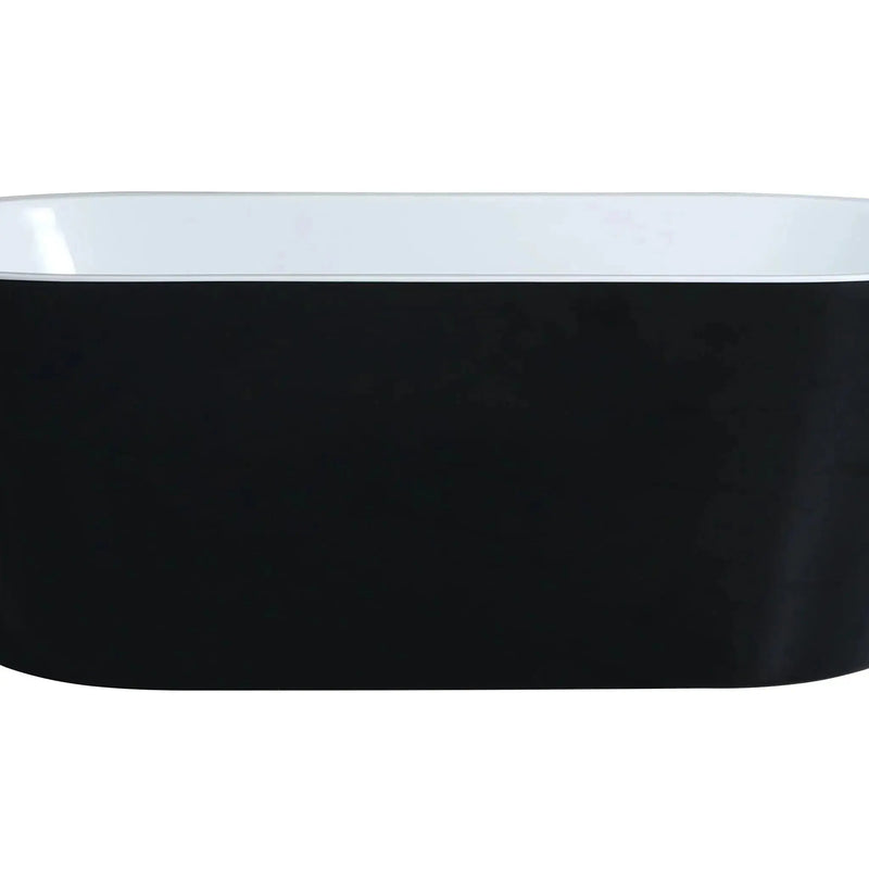 Ovia Black Free Standing - Non Overflow Bathtub - Aqualux Bathrooms- Poseidon