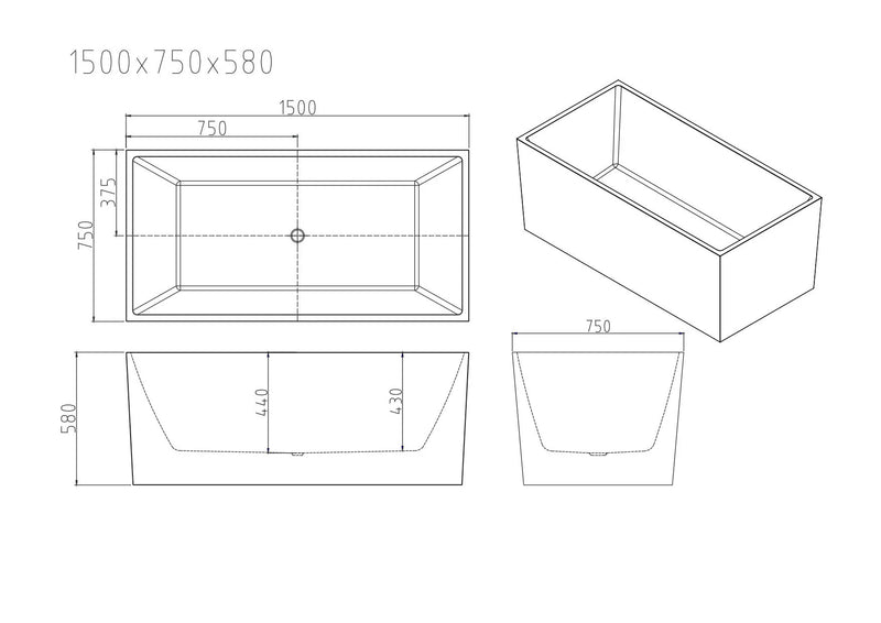 ORTA Multi-Fix Freestanding Gloss White Bathtub