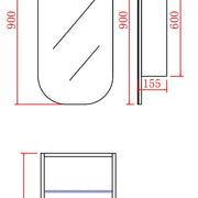 Olivia Mirror Door Shaving Cabinet 400mm - Aqualux Bathrooms- Poseidon