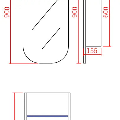 Olivia Mirror Door Shaving Cabinet 400mm - Aqualux Bathrooms- Poseidon