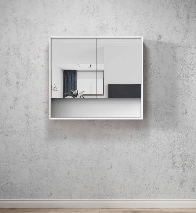 Otti Boston Matte White Wall Hung Shaving Cabinet 900X800mm