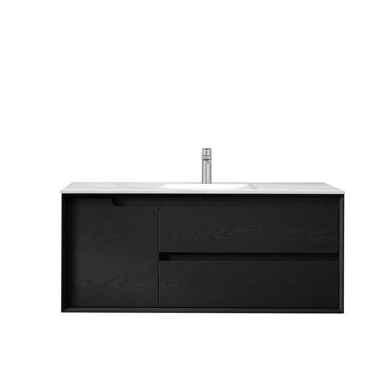 Otti Byron Black Oak 1200mm Single Bowl Wall Hung Vanity