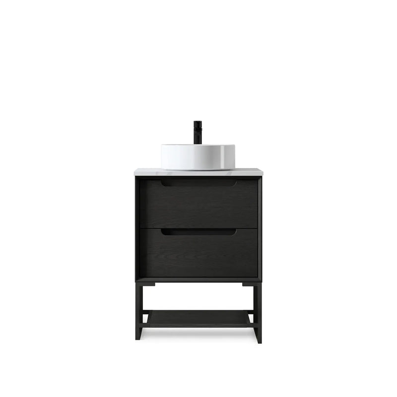 Otti Byron Black Oak 600mm Single Bowl Floor Standing Vanity