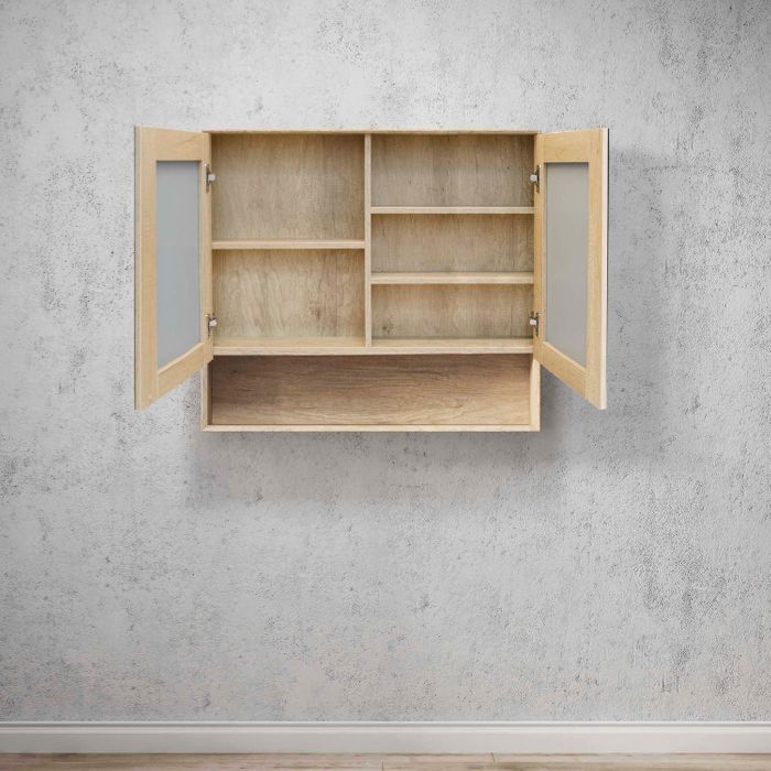 Otti Byron Natural Oak Mirror Shaving Cabinet 900X800mm