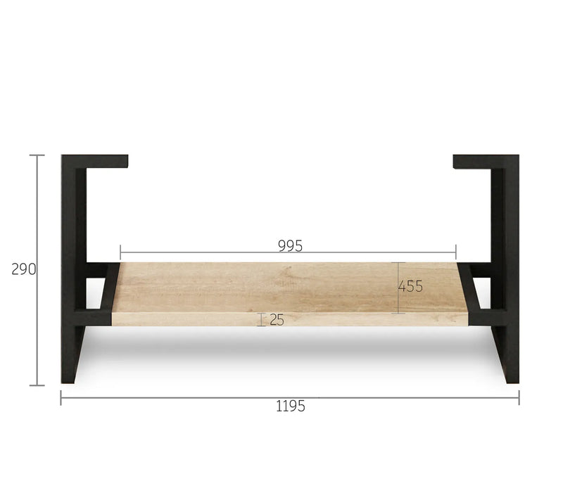 Otti Byron Natural Oak 1200mm Single Bowl Floor Standing Vanity