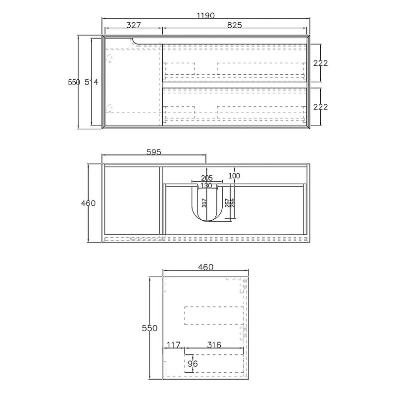 Otti Byron Natural Oak 1200mm Single Bowl Floor Standing Vanity