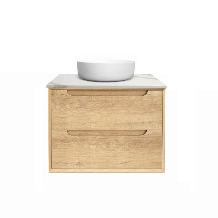 Otti Byron Natural Oak 600mm Single Bowl Floor Standing Vanity
