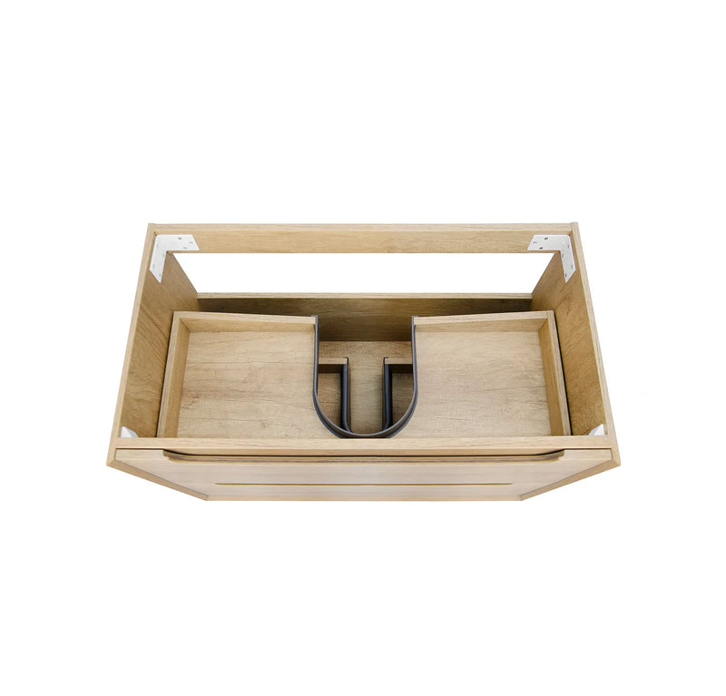 Otti Byron Natural Oak 750mm Single Bowl Wall Hung Vanity