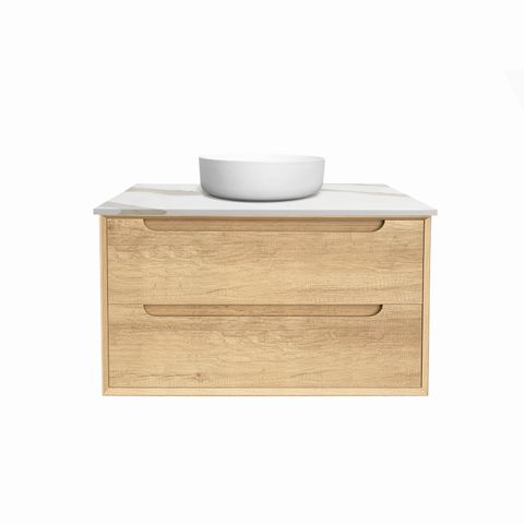 Otti Byron Natural Oak 900mm Single Bowl Floor Standing Vanity