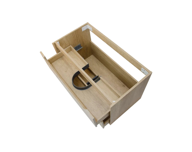 Otti Byron Natural Oak 900mm Single Bowl Wall Hung Vanity