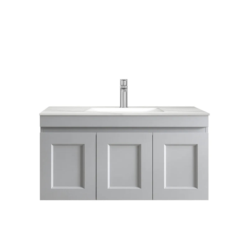 Otti Hampton Mark Ii Matte Grey 900mm Single Bowl Wall Hung Vanity