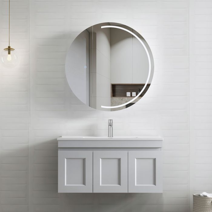 Otti Hampton Mark Ii Matte Grey 900mm Single Bowl Wall Hung Vanity