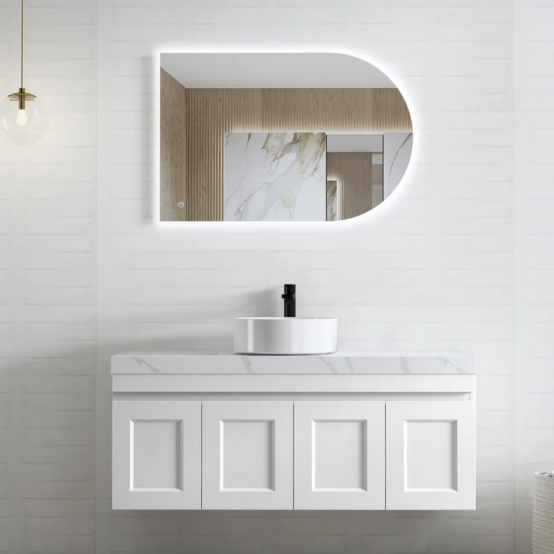 Otti Hampton Mark Ii Matte White 1200mm Single Bowl Wall Hung Vanity